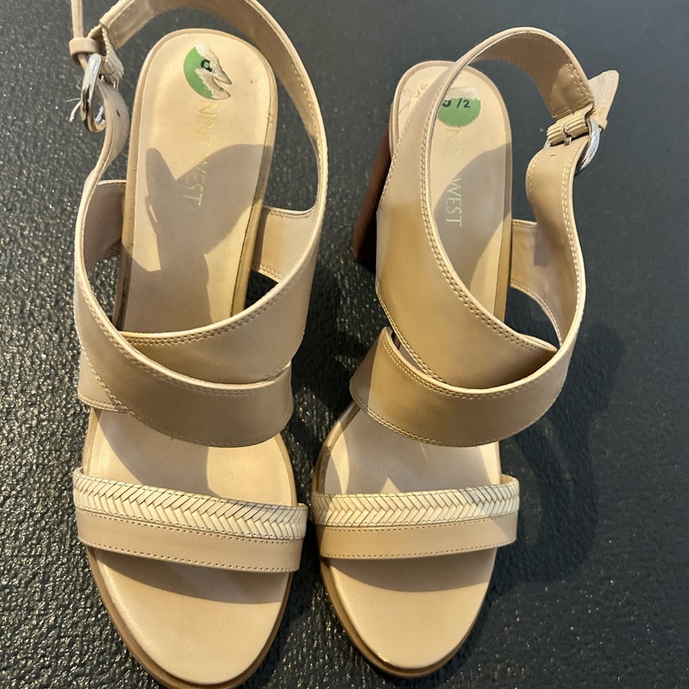 Nine West Beige Strappy Sandals